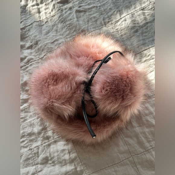 Eugenia Kim Owen Blush Pink Faux Fur Trapper Hat w/ Leather Straps | NWOT